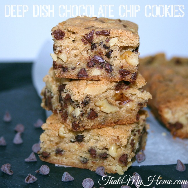 Deep Dish Chocolate Chip Blondies