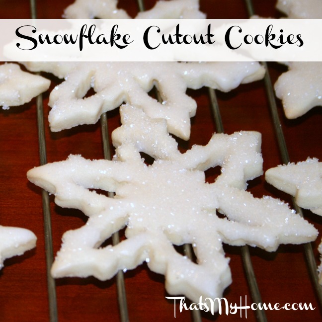 snowflake cutout cookie recipe from recipesfoodandcooking.com