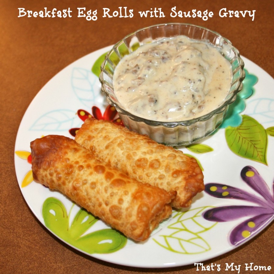 Breakfast Egg Rolls with Sausage Gravy from Recipes Food and Cooking