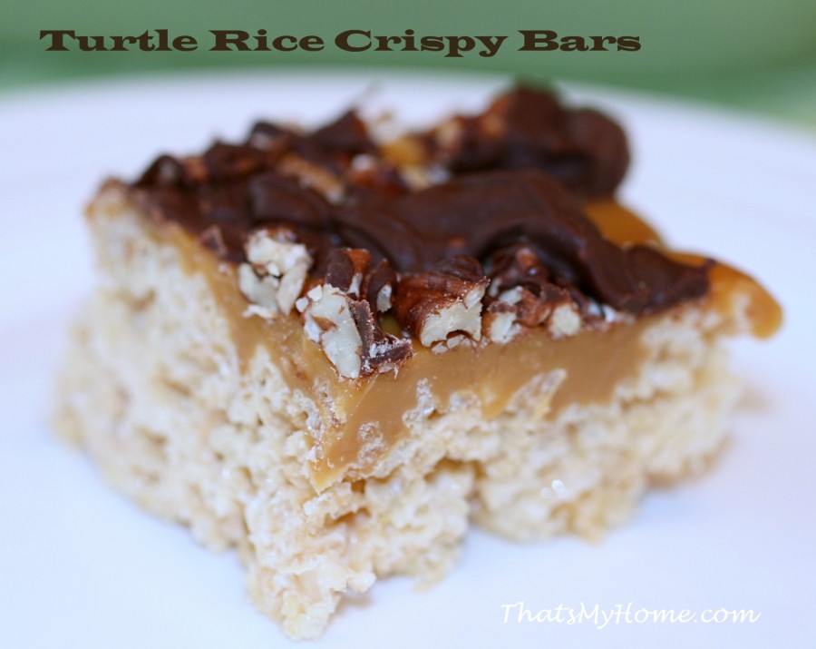 Turtle Rice Krispy treats