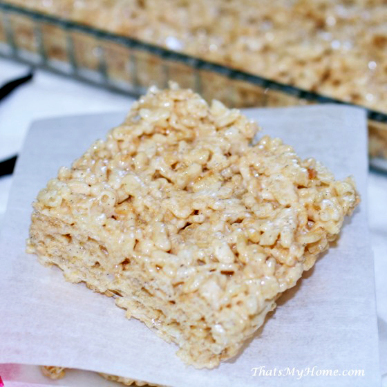 Browned Butter Vanilla Bean Rice Krispy Treats - Recipes Food and Cooking