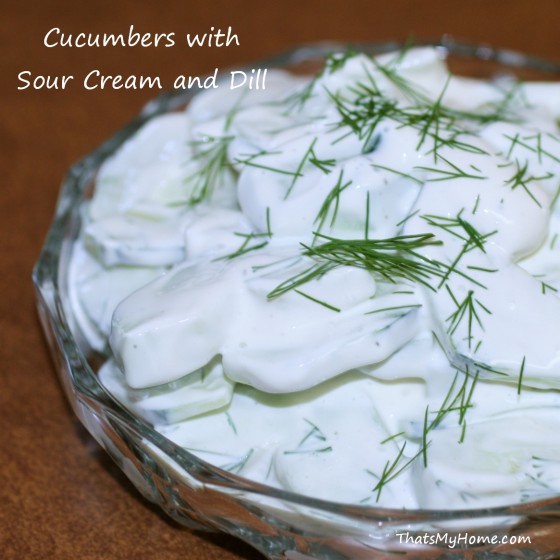 Cucumbers with Sour Cream and Dill