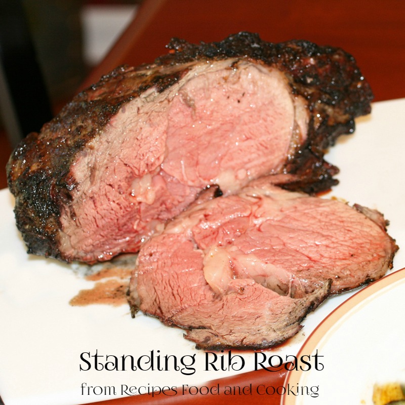 Standing rib shop roast on grill