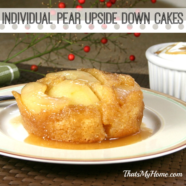 pear upside down cakes from recipesfoodandcooking.com