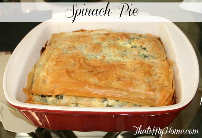 spinach pie recipe from recipesfoodandcooking.com