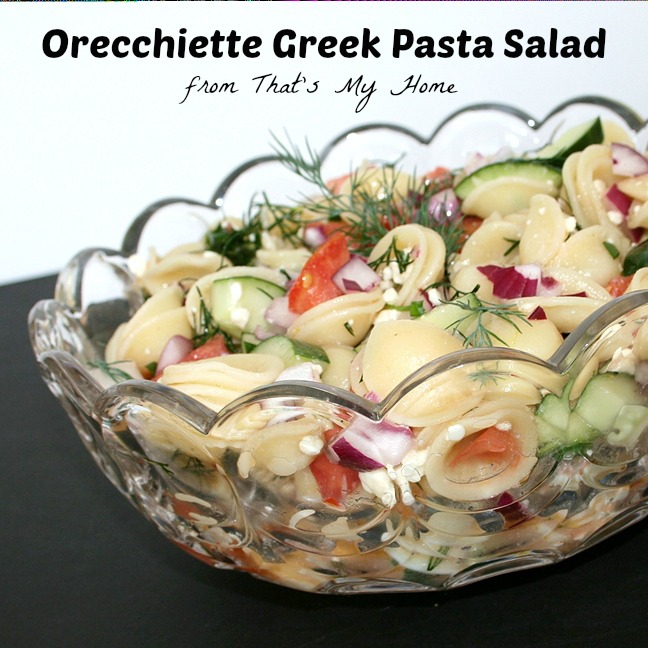orecchiettegreekpastasalad1f Recipes Food and Cooking
