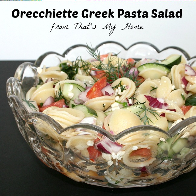 orecchiette greek pasta salad recipe from thatsmyhome.com