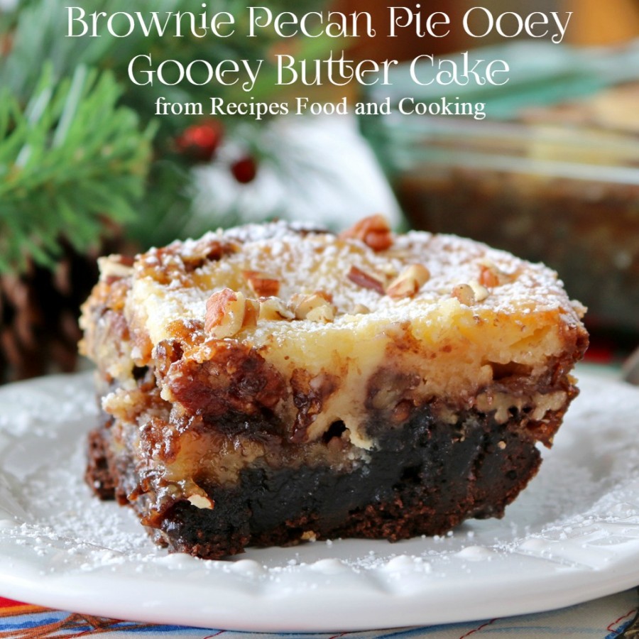 Brownie Pecan Pie Ooey Gooey Butter Cake