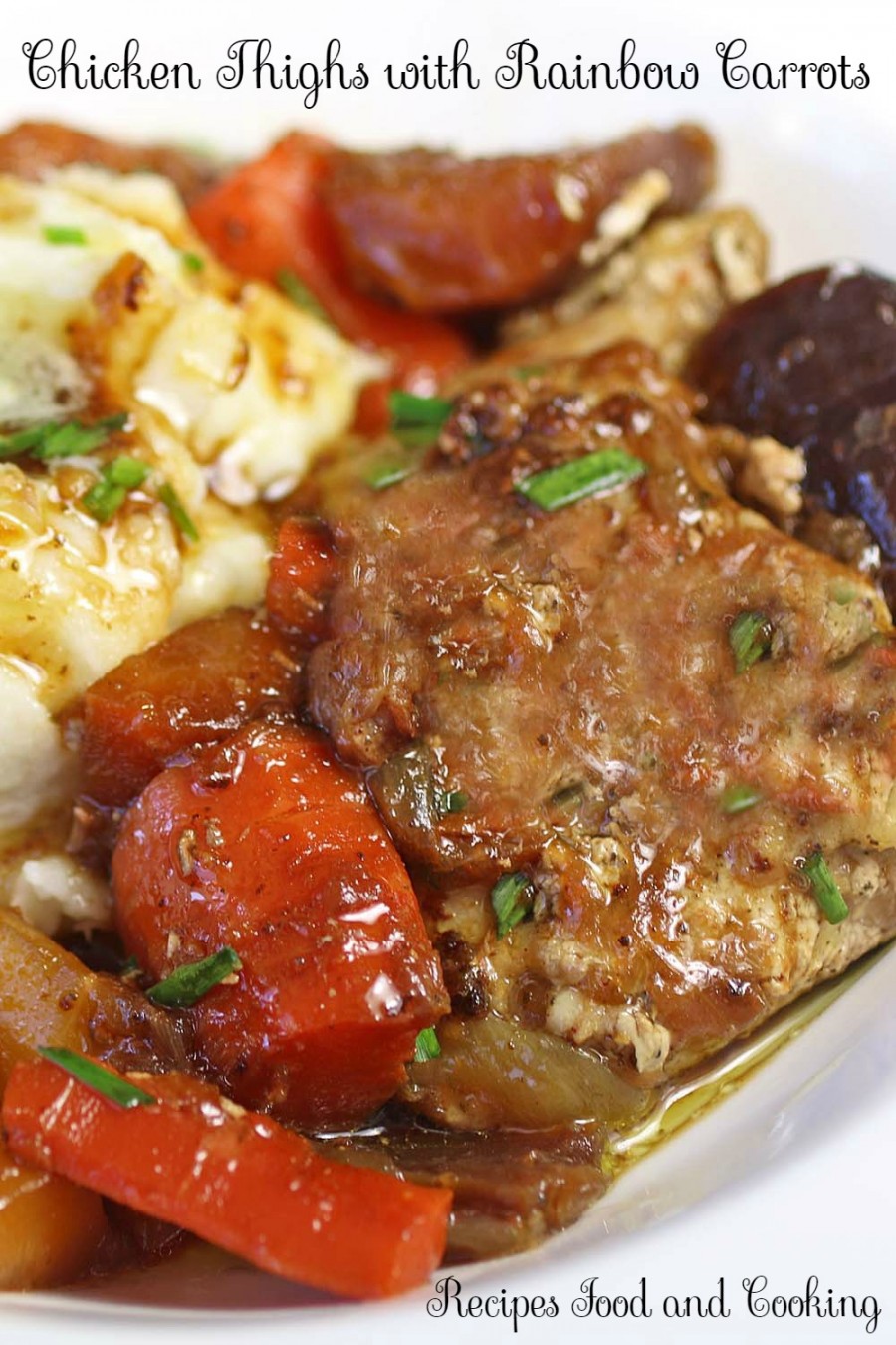 Chicken Thighs with Rainbow Carrots