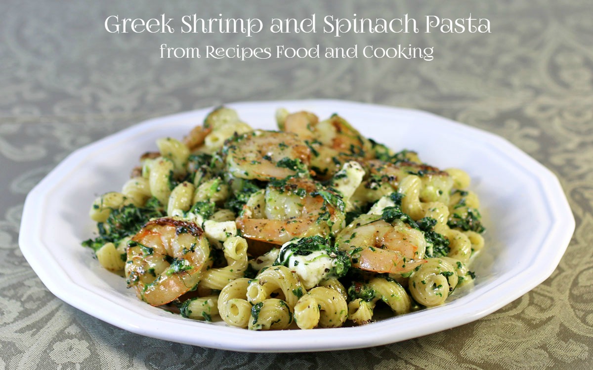 Greek Shrimp and Spinach Pasta