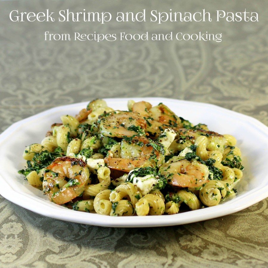 Greek Shrimp and Spinach Pasta