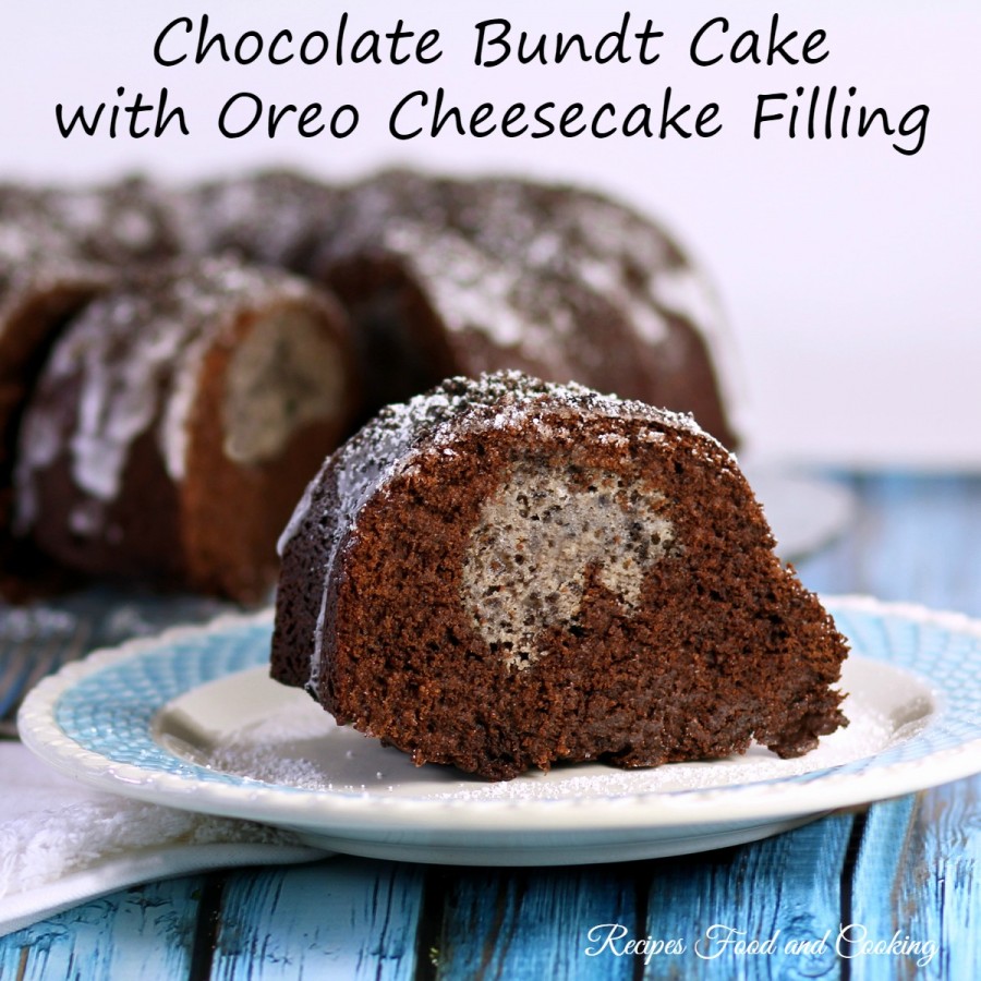 Chocolate Bundt Cake with Oreo Cheesecake Filling