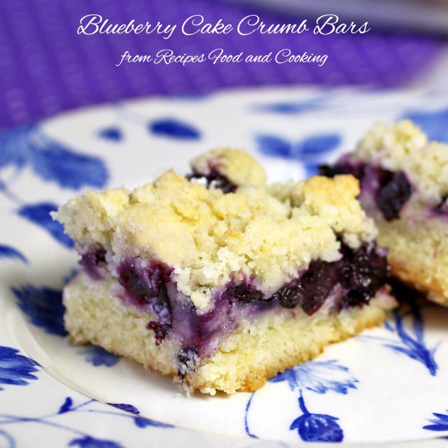 Blueberry Cake Crumb Bars