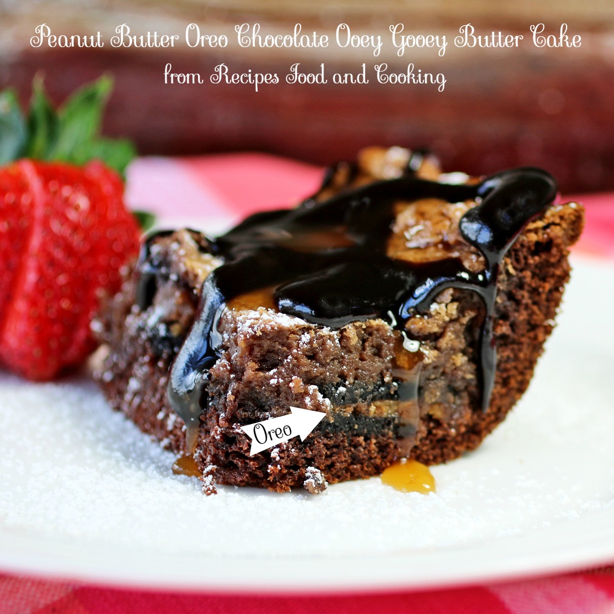 Peanut Butter Oreo Chocolate Ooey Gooey Butter Cake