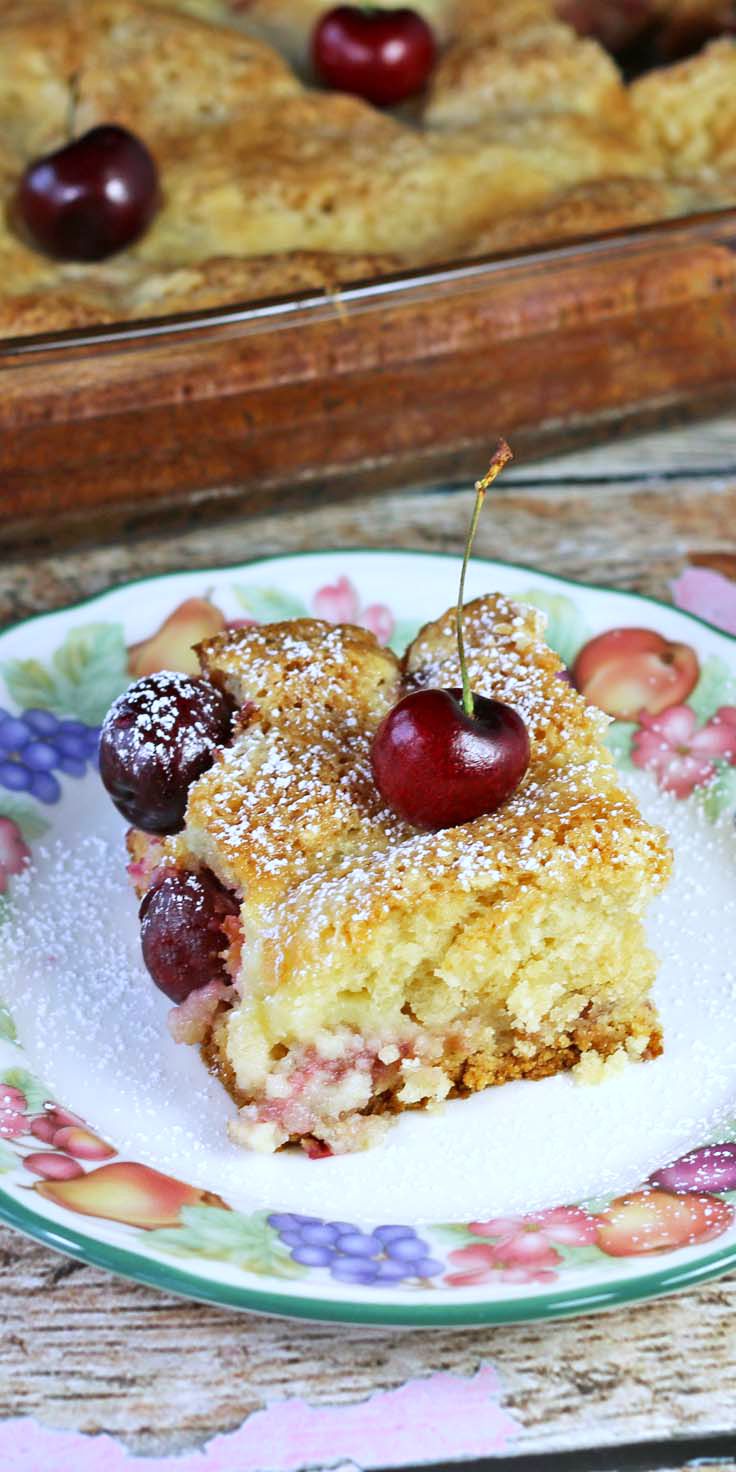 Sweet Cherries Ooey Gooey Butter Cake - Recipes Food and Cooking