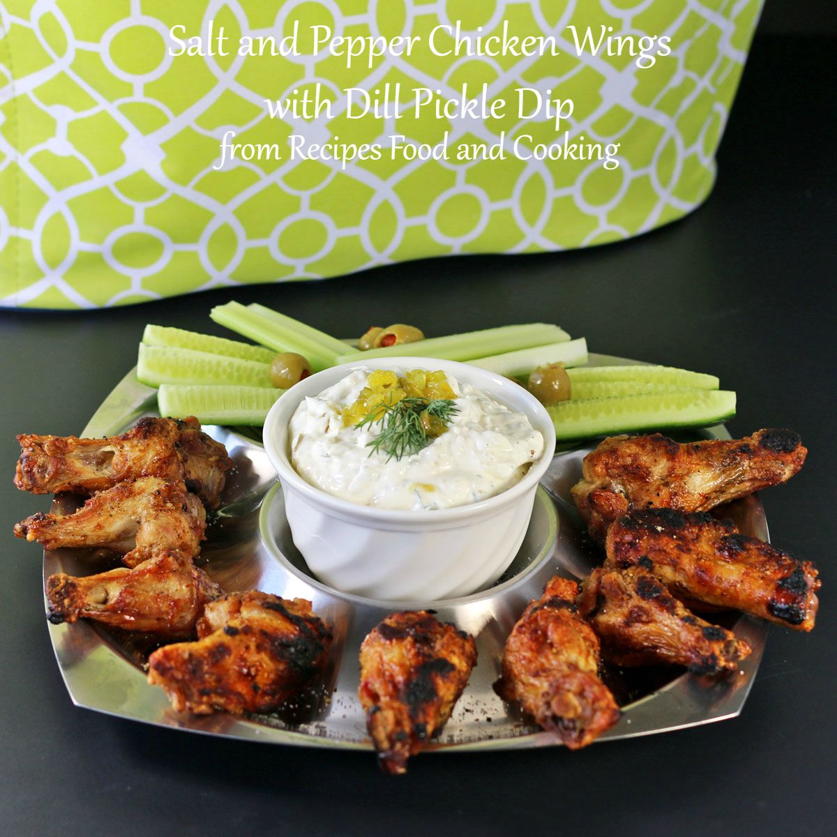 Salt and Pepper Chicken Wings with Dill Pickle Dip