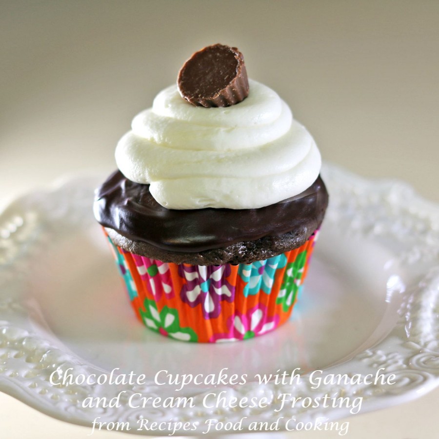 Chocolate Cupcakes with Ganache  and Cream Cheese Frosting