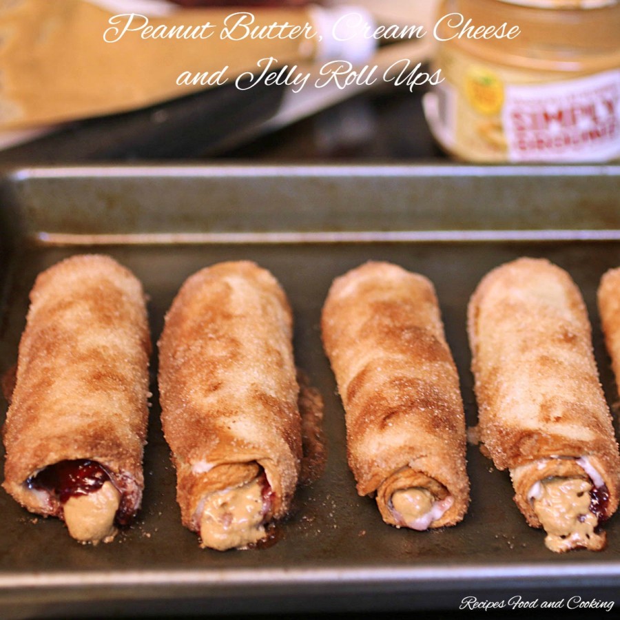 Peanut Butter, Cream Cheese and Jelly Roll Ups