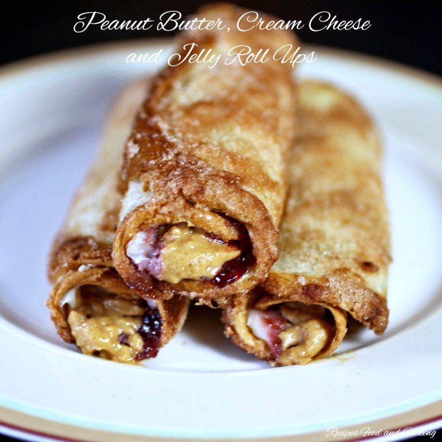 Peanut Butter, Cream Cheese  and Jelly Roll Ups