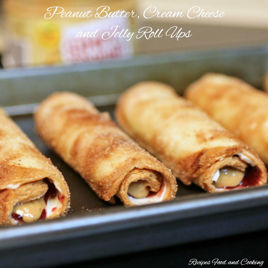 Peanut Butter, Cream Cheese and Jelly Roll Ups