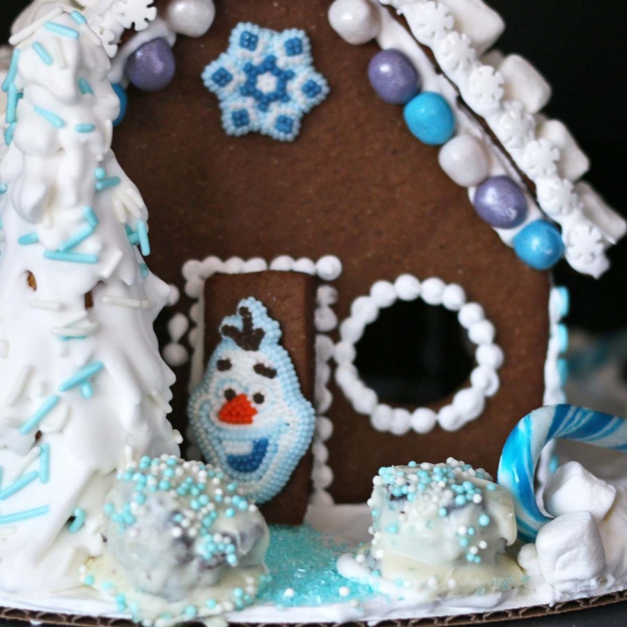 Oreo Balls Frozen Gingerbread House