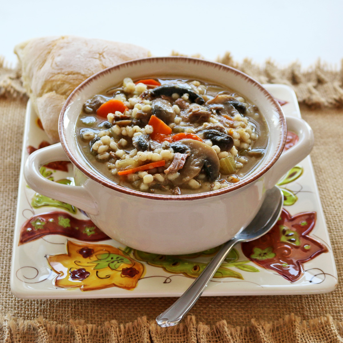 Mushroom Beef Barley Soup with Flanken - Hearty Deli-Style Soup Recipe