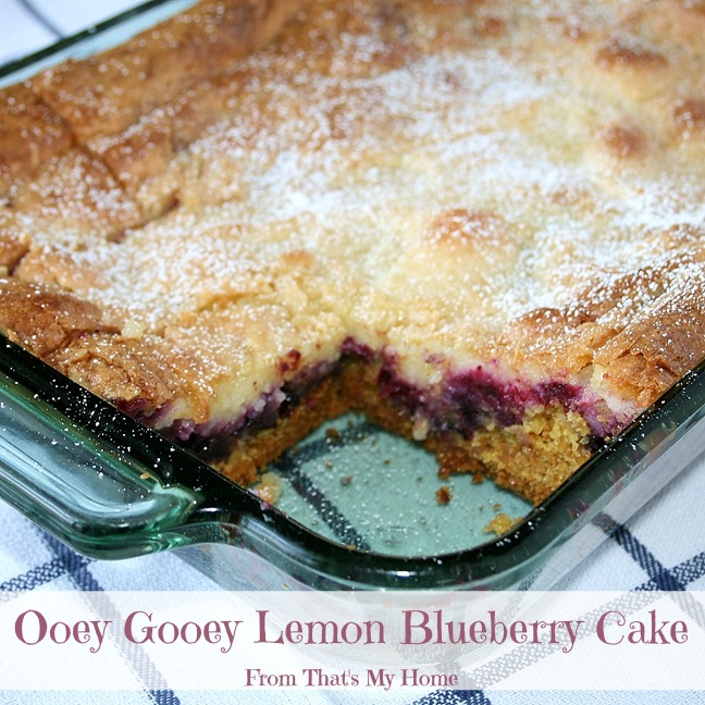 Ooey Gooey Lemon Blueberry Cake