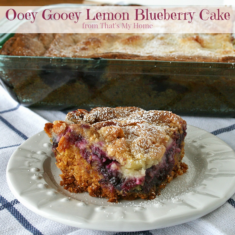 Ooey Gooey Lemon Blueberry Cake