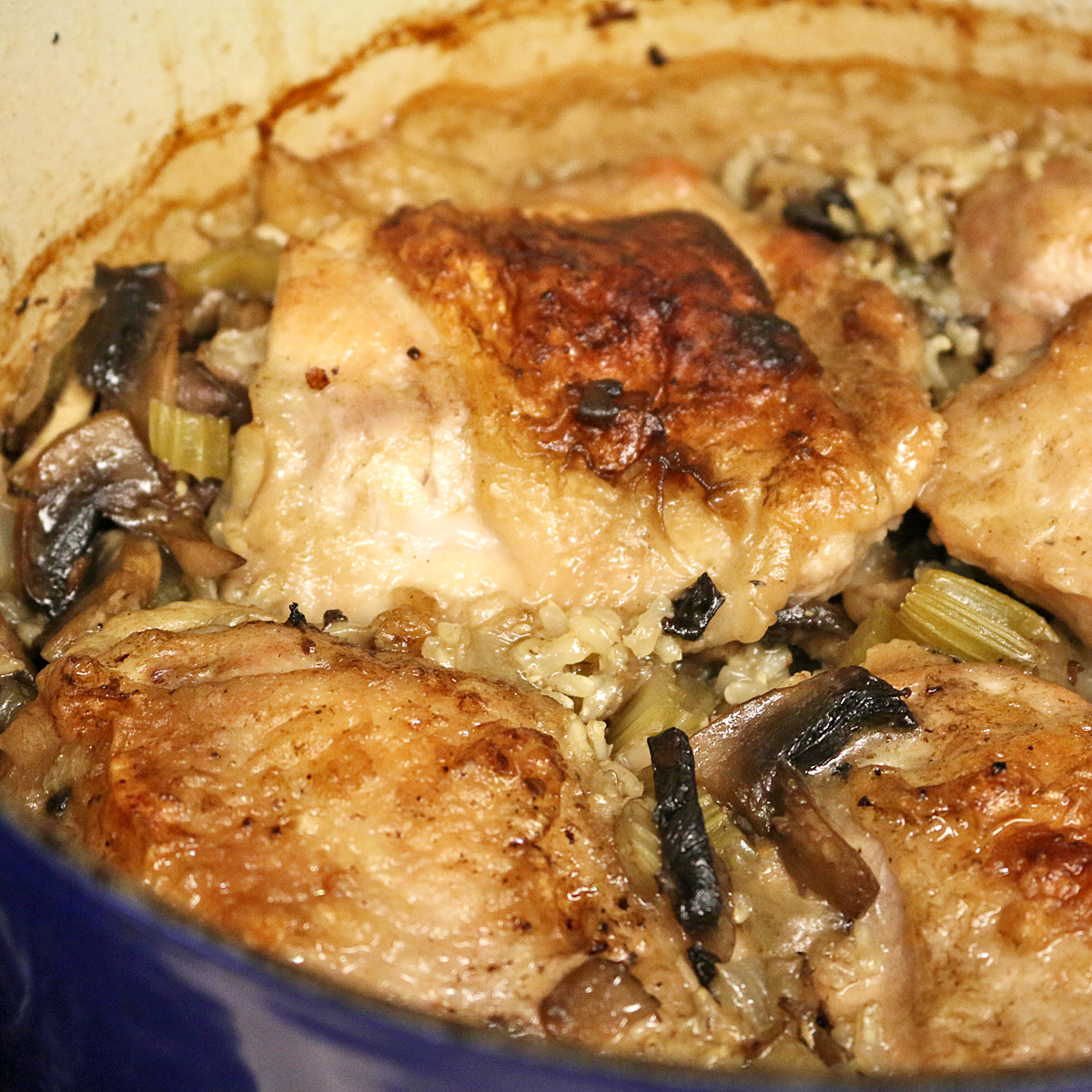 Chicken with Brown Rice and Mushrooms