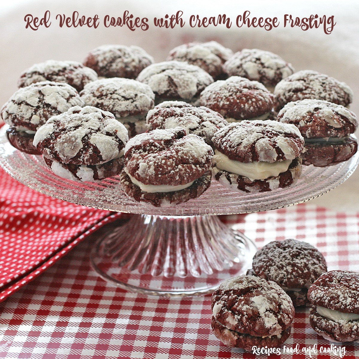 Red Velvet Cookies with Cream Cheese Frosting