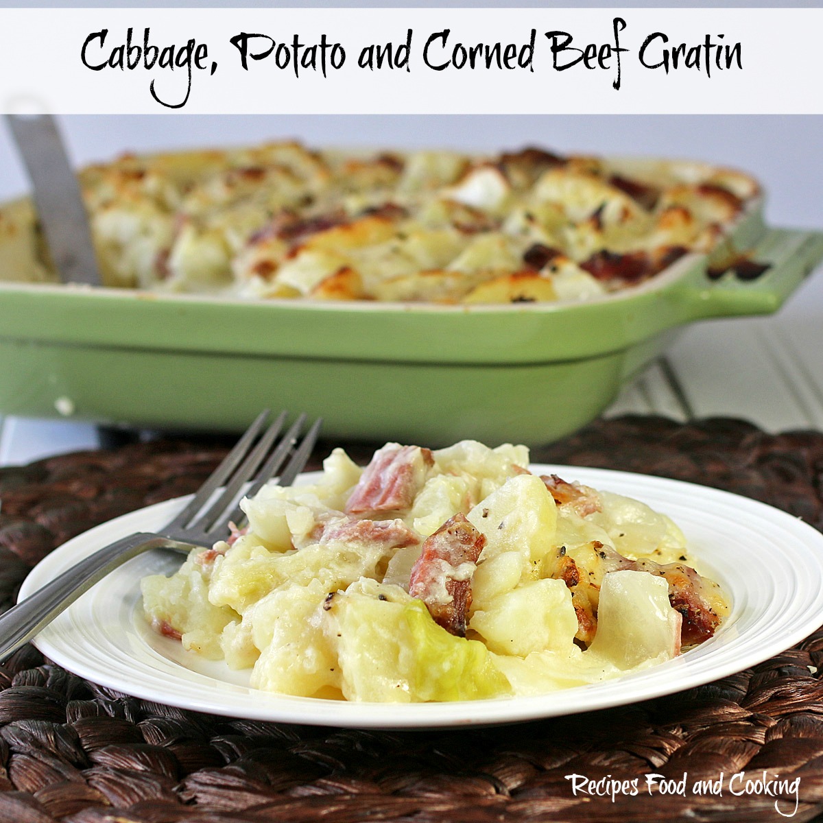 Cabbage, Potato and Corned Beef Gratin