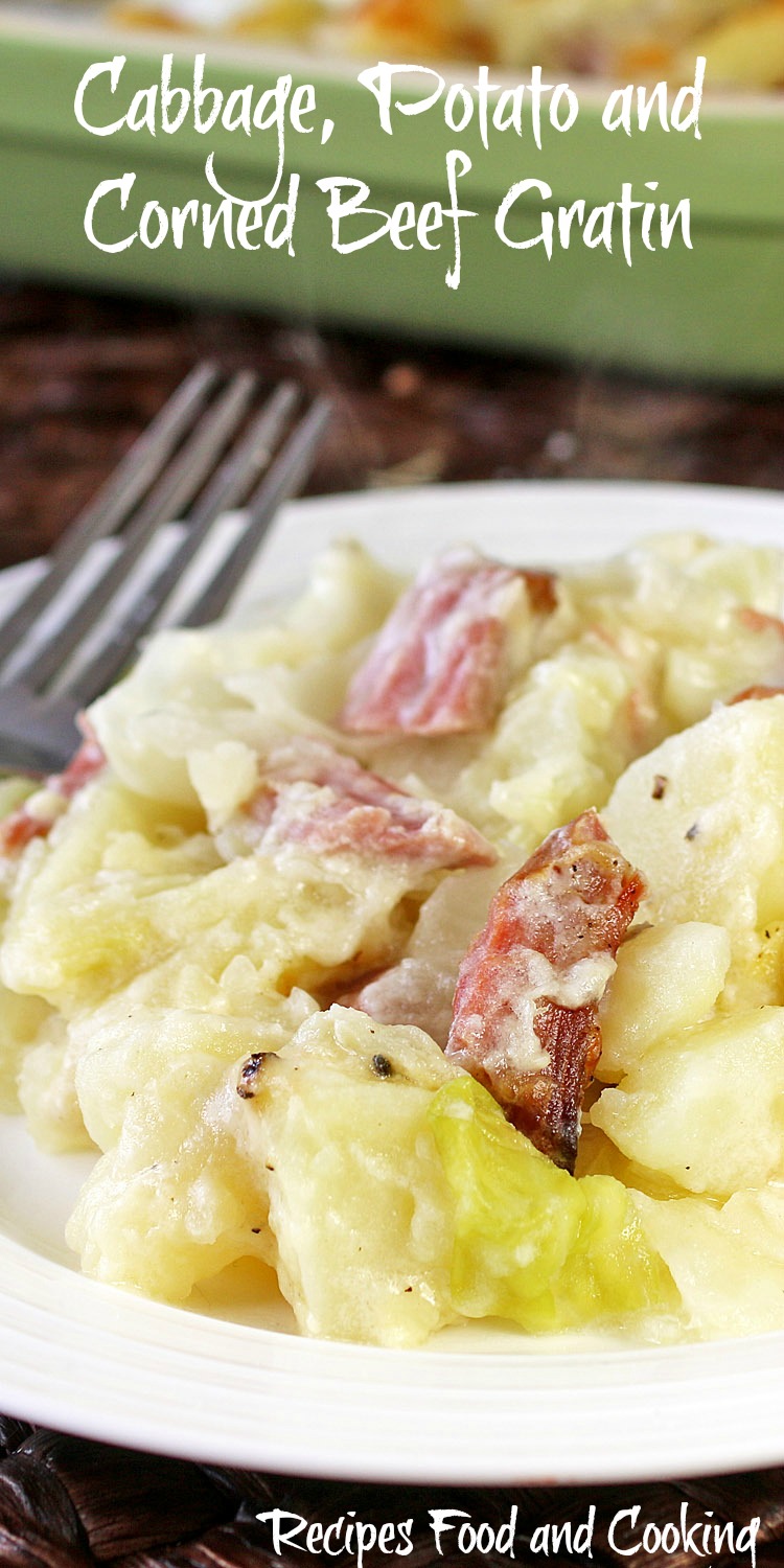 Cabbage Potato And Corned Beef Gratin