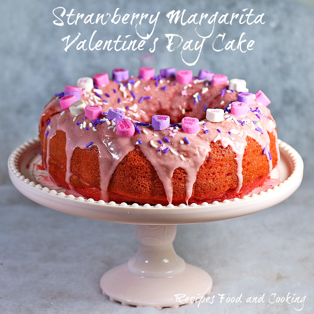 Strawberry Margarita Valentine's Day Cake