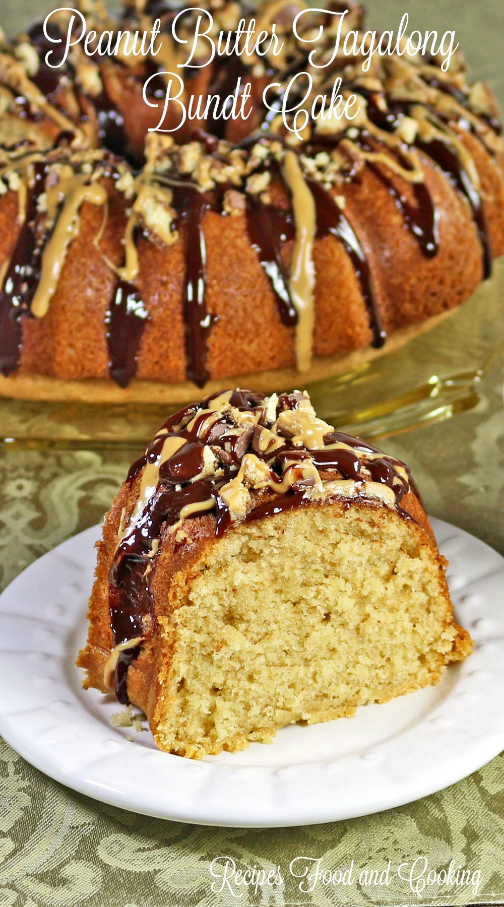 Peanut Butter Tagalong Bundt Cake