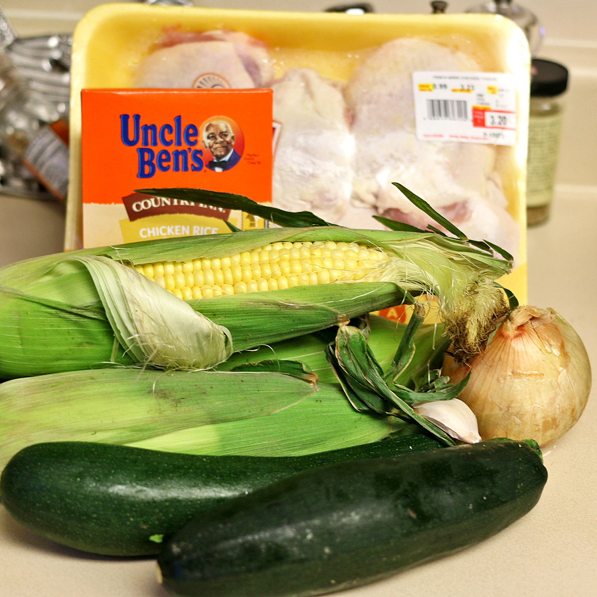 Sweet Corn, Chicken and Rice Skillet