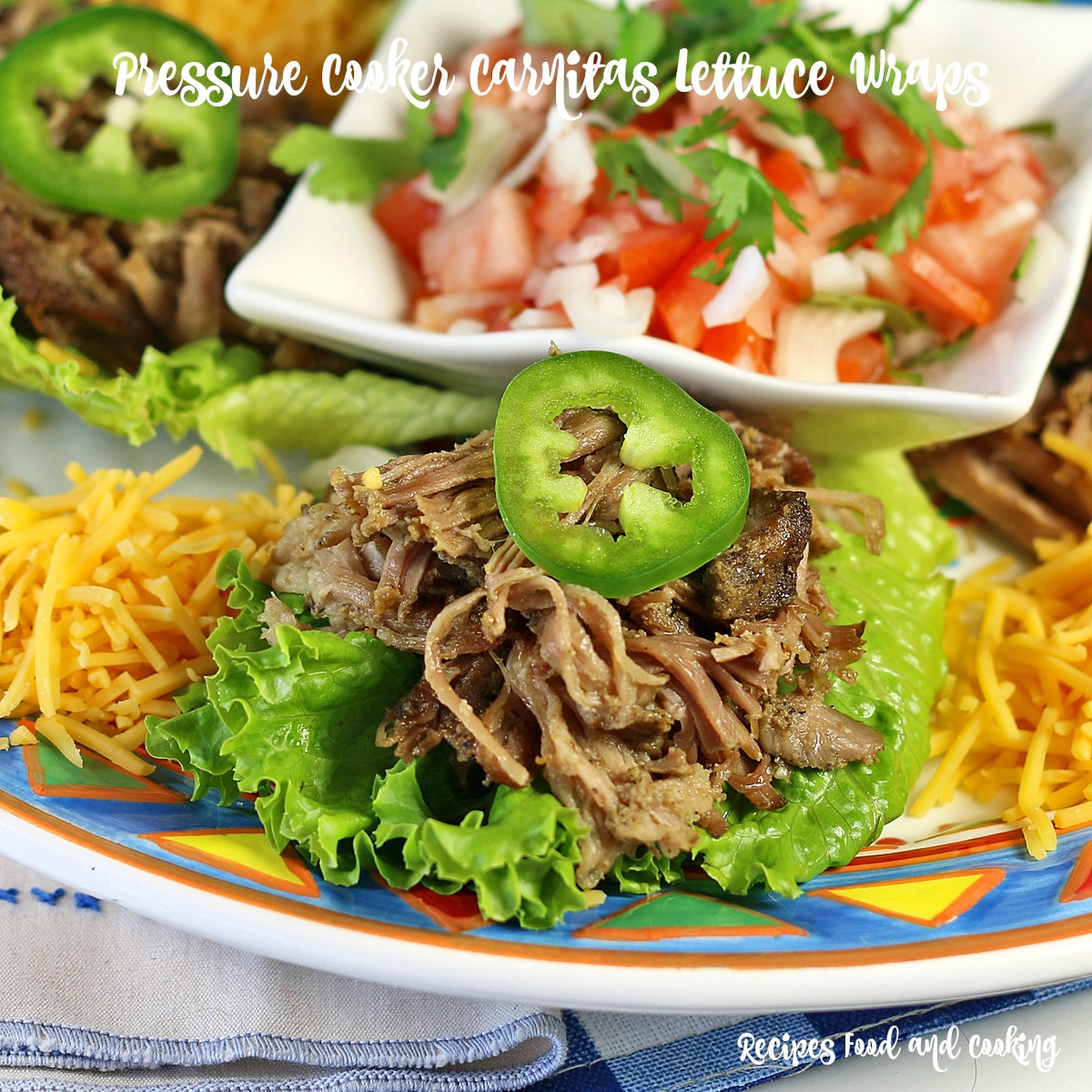 Pressure Cooker Carnitas Lettuce Wraps