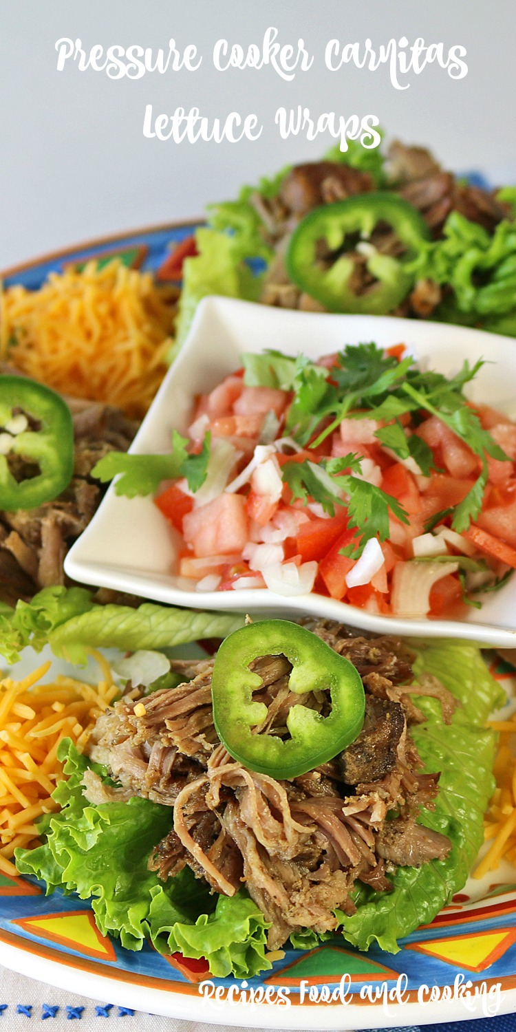 Pressure Cooker Carnitas Lettuce Wraps