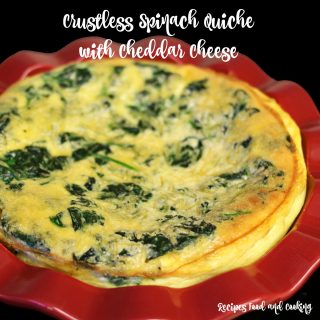Crustless Spinach Quiche with Cheddar Cheese