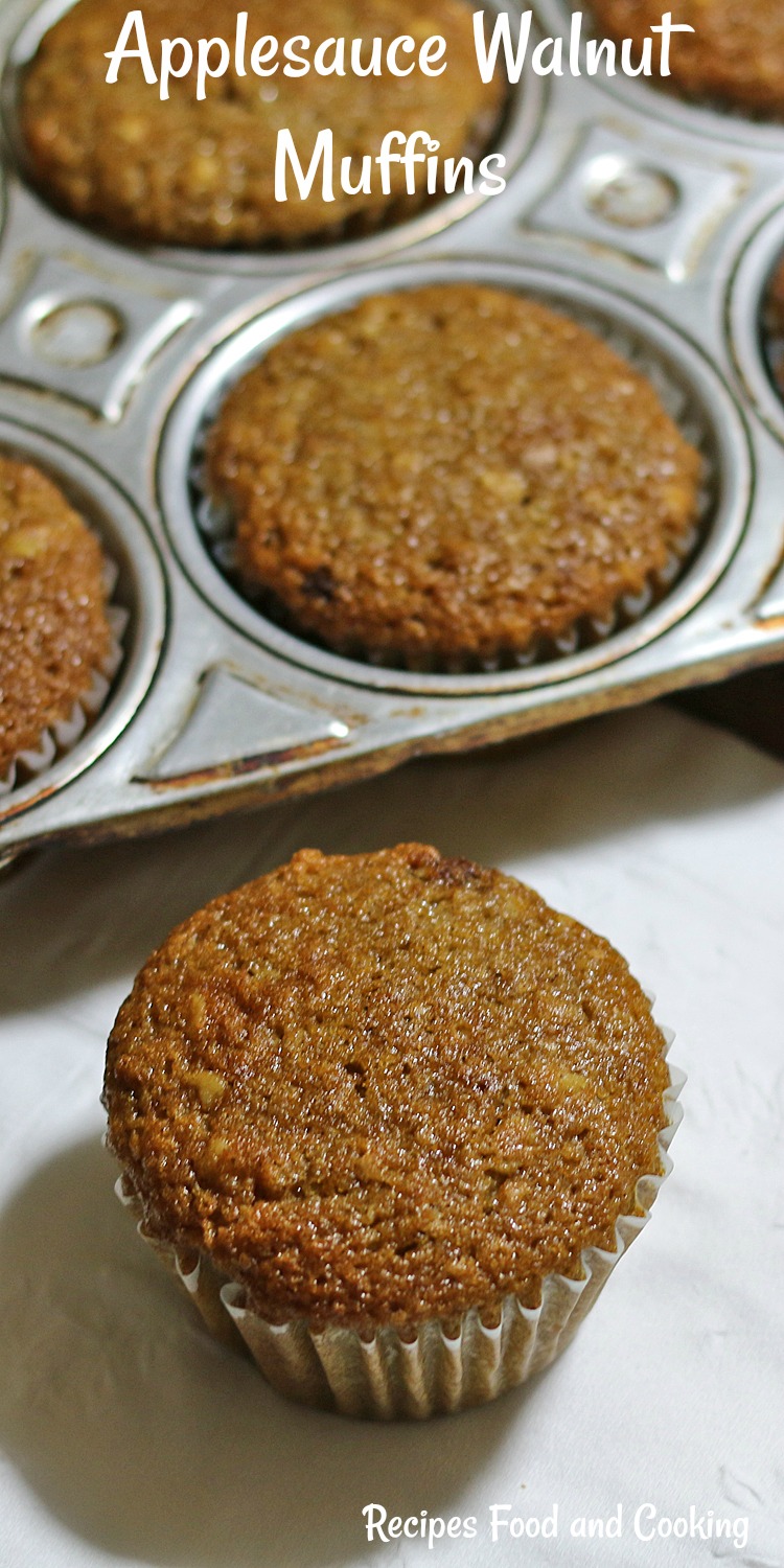 Applesauce Walnut Muffins