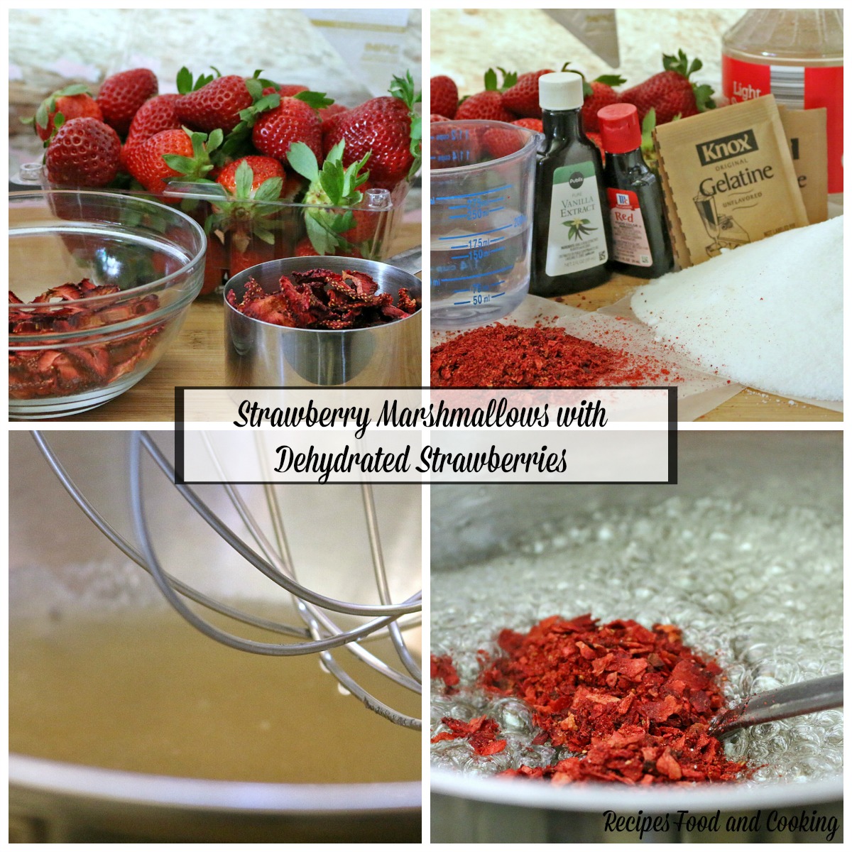 Strawberry Marshmallows with Dehydrated Strawberries