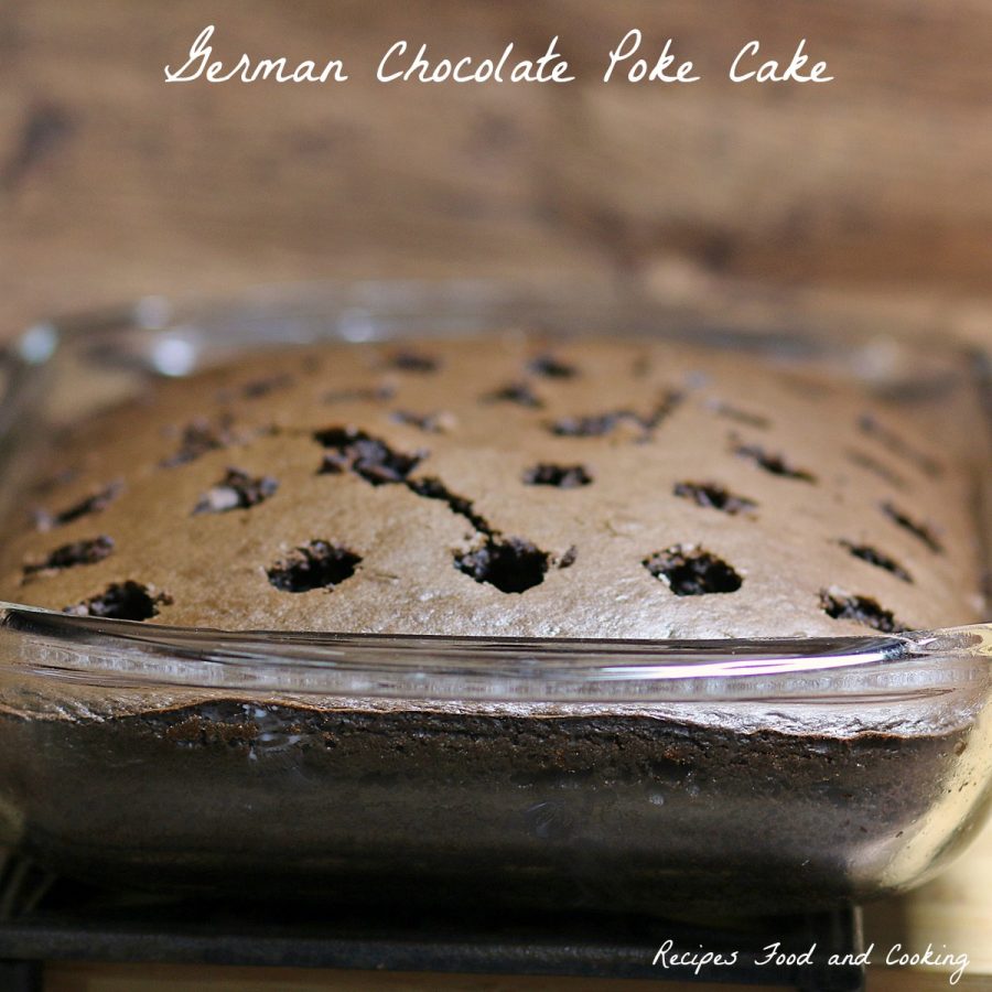 German Chocolate Poke Cake