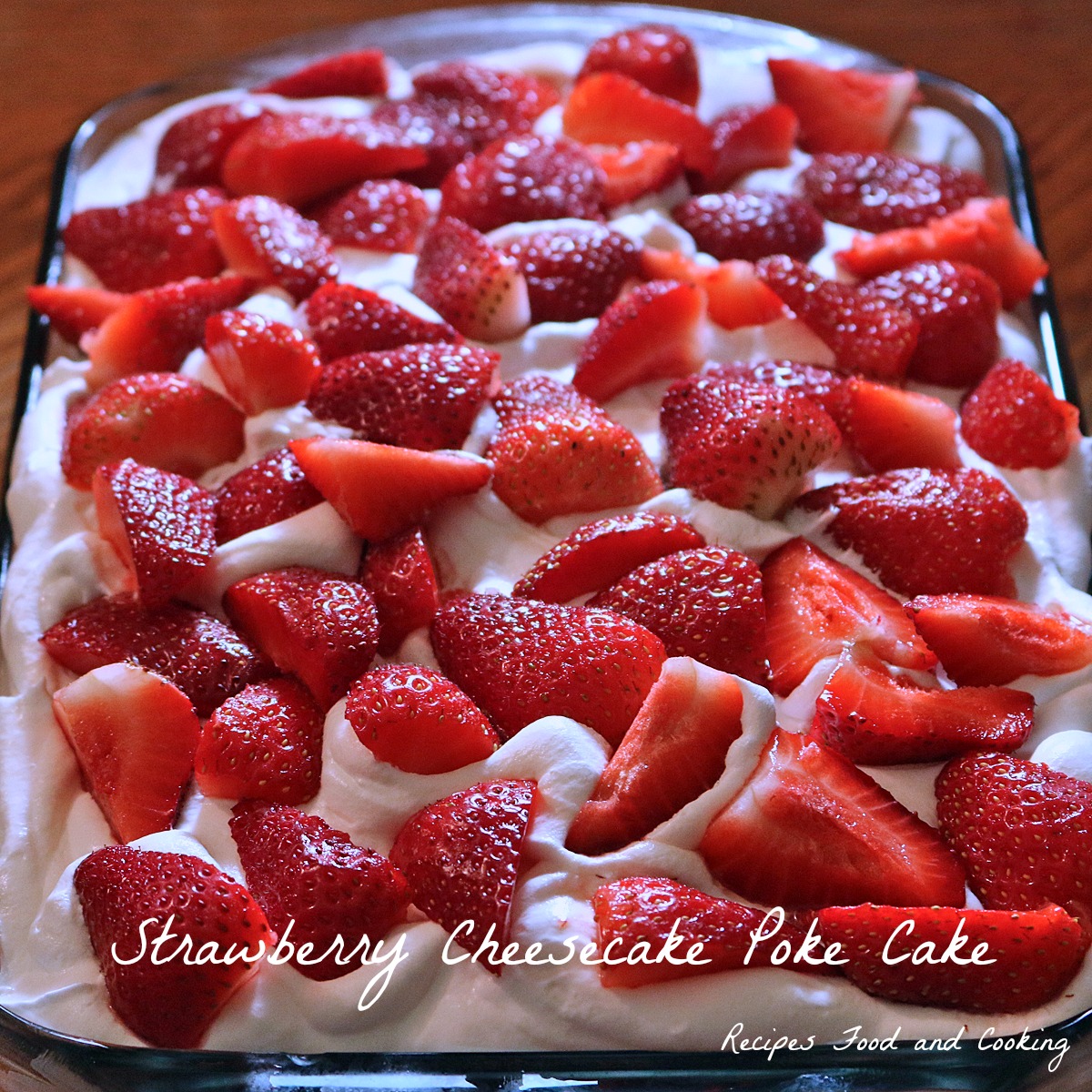 Strawberry Cheesecake Poke Cake