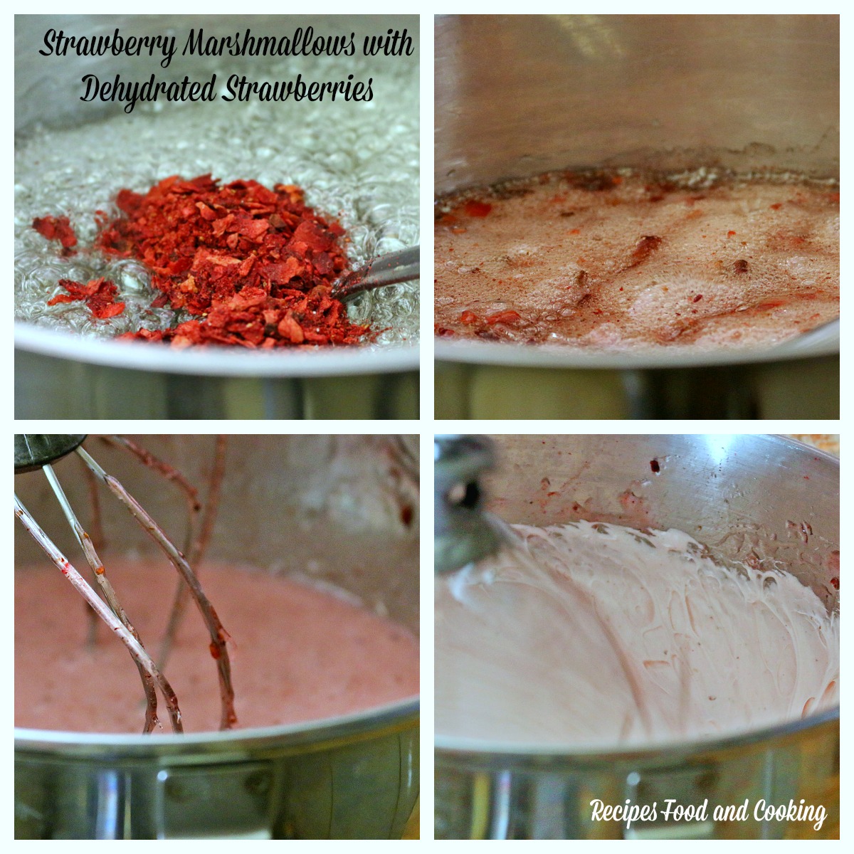 Strawberry Marshmallows with Dehydrated Strawberries