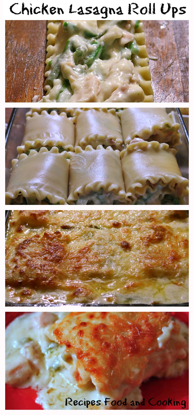 Chicken Lasagna Roll Ups with Asparagus