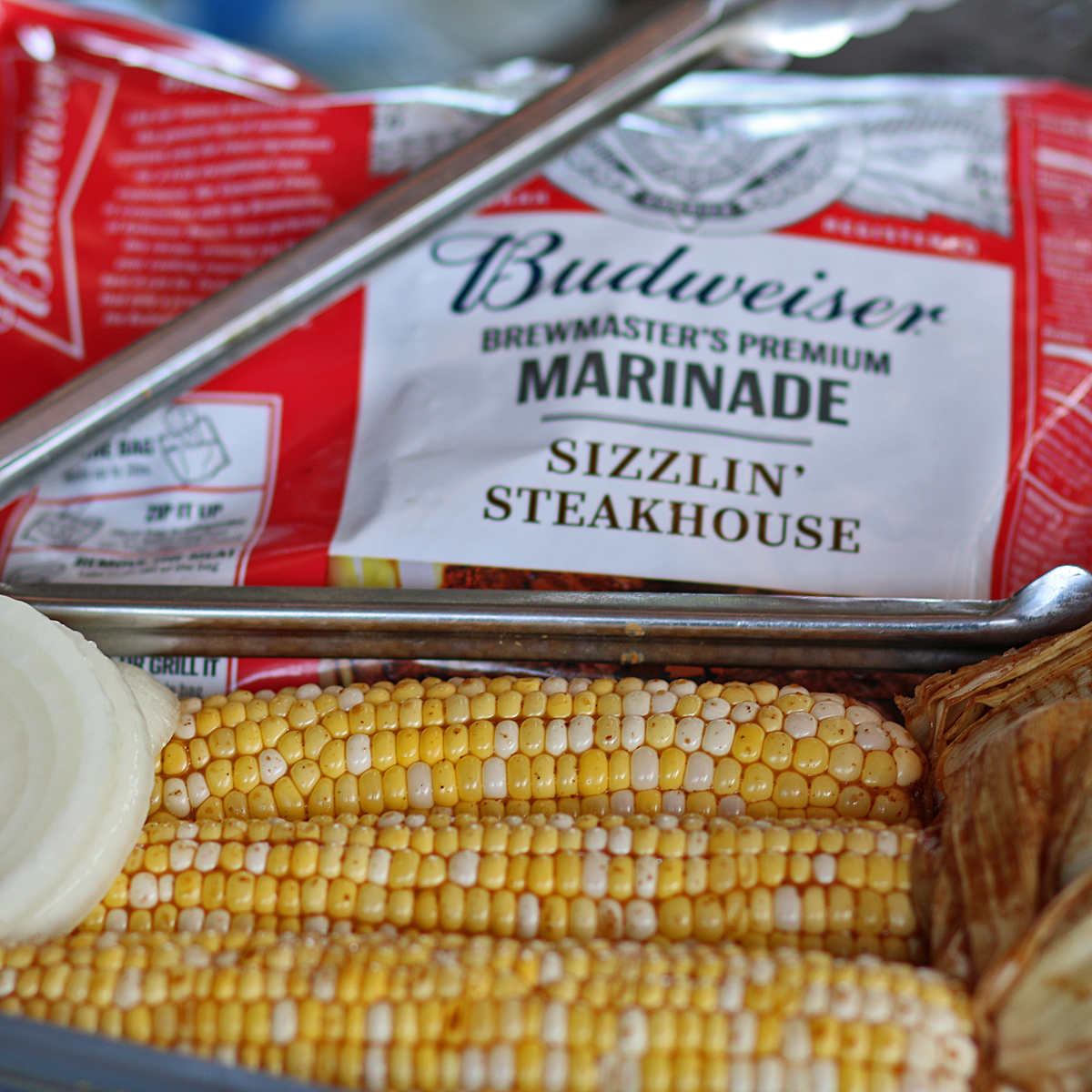 T Bone Steak with Roasted Corn, Sweet Cherries and Barbecue Sauce