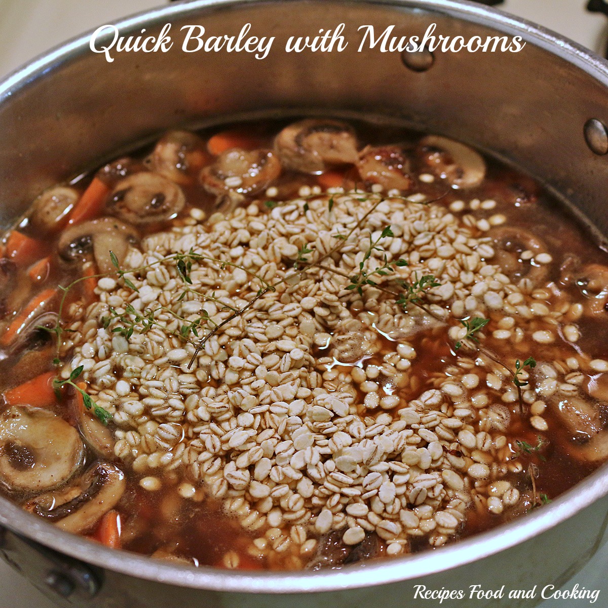 Quick Barley with Mushrooms