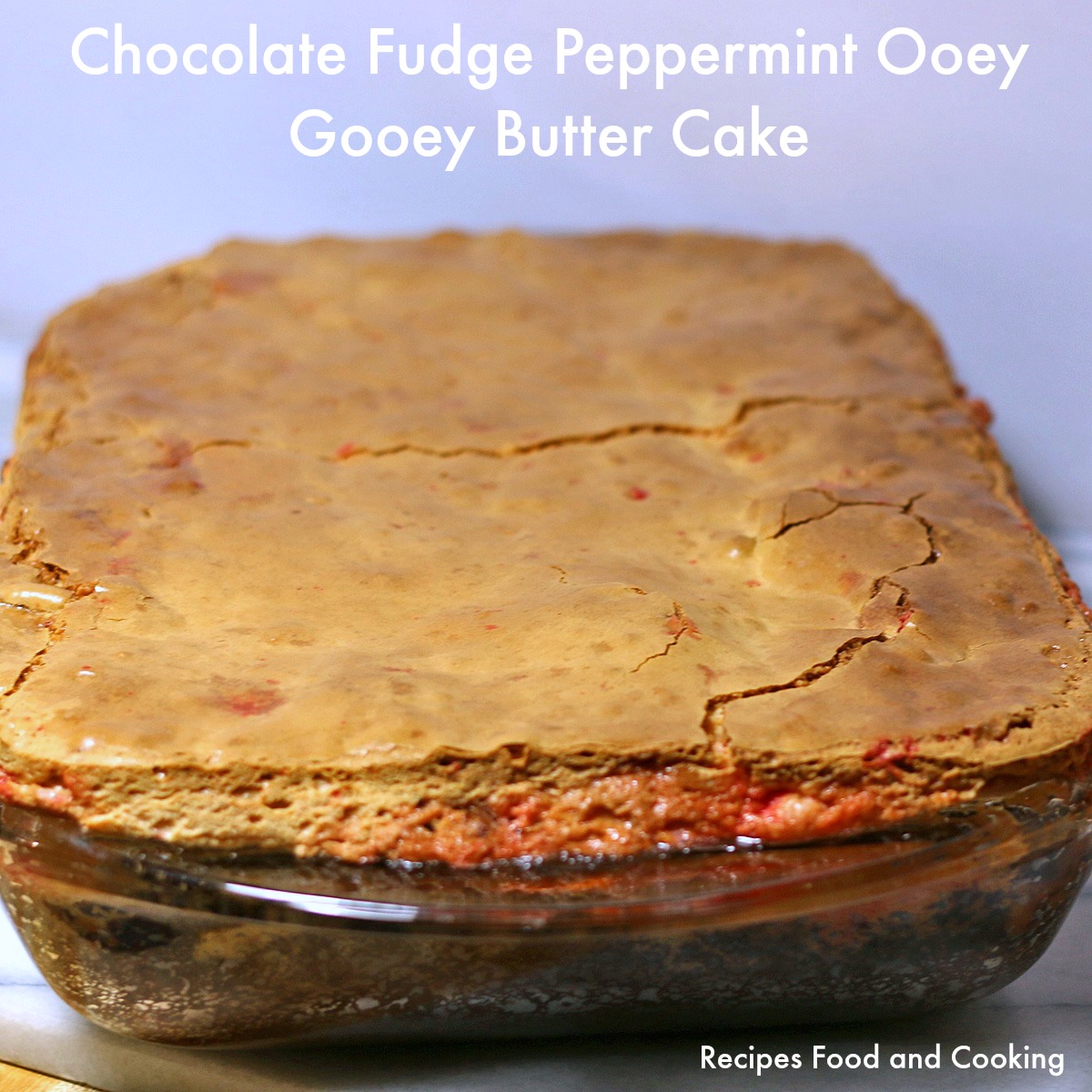 Chocolate Fudge Peppermint Ooey Gooey Butter Cake