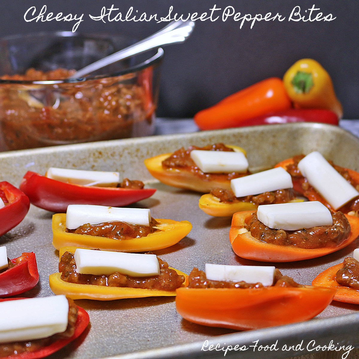 Cheesy Italian Sweet Pepper Bites