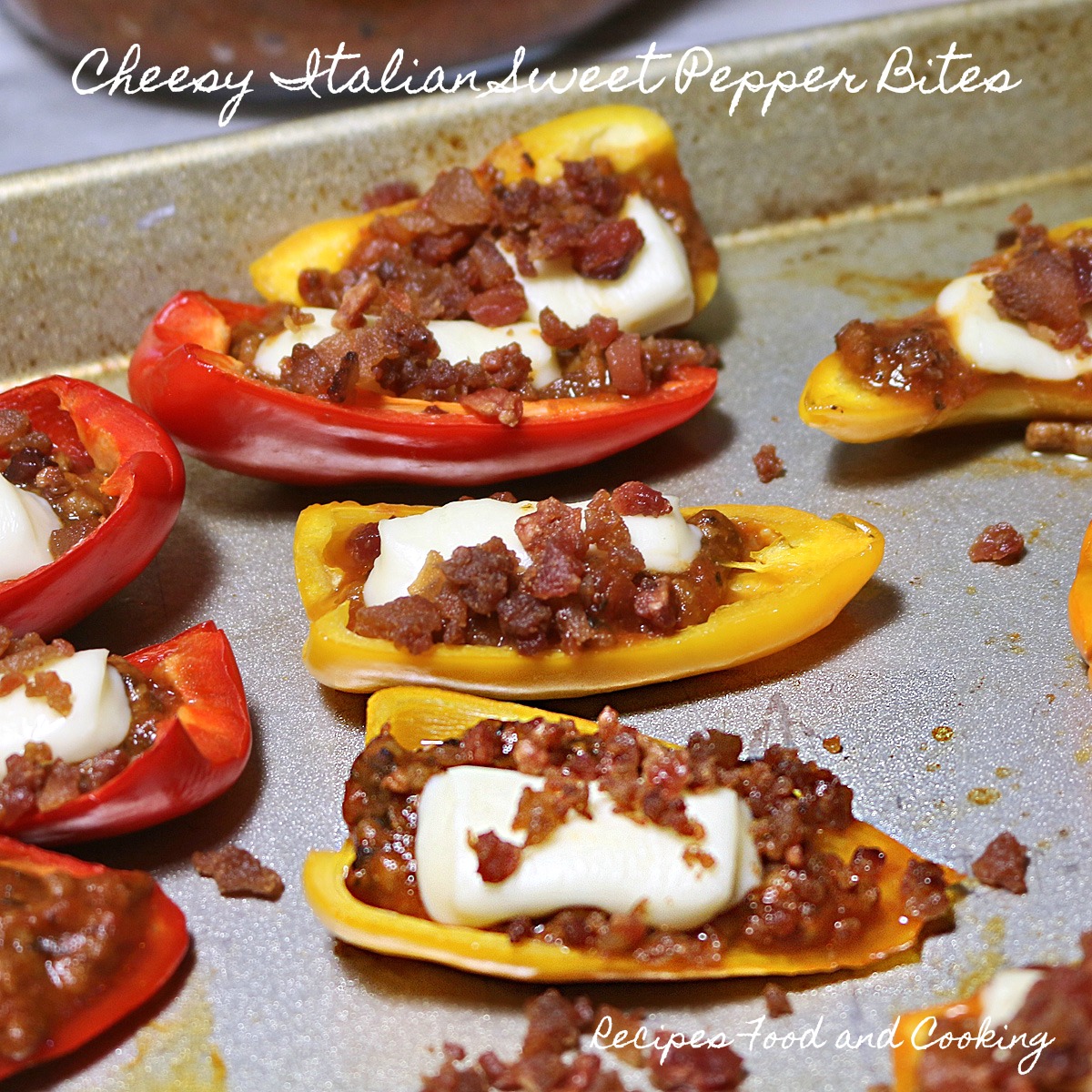 Cheesy Italian Sweet Pepper Bites Recipes Food And Cooking From Recipes Food And Cooking